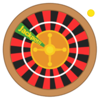Animated Let Fate Decide. GIF with a spinning roulette wheel and a golden ball circling the wheel before the outcome is revealed.