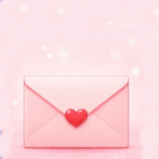 Animated Valentine Love Letter GIF with a pink heart-sealed envelope opening to reveal hearts, a "For You ♡" message, and a heart-filled Valentine's Day greeting.